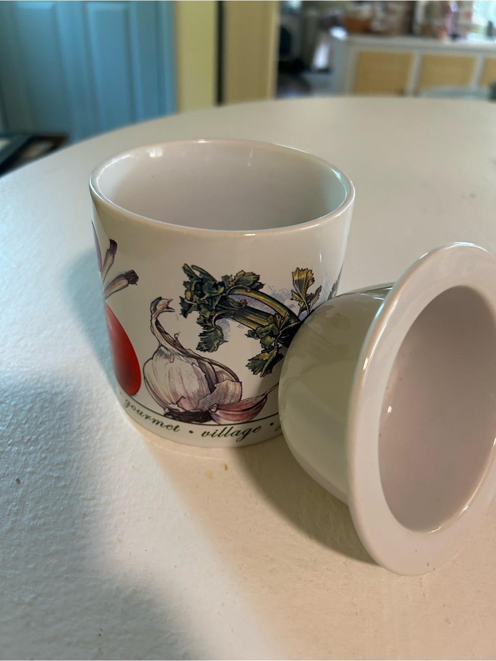 NWT GOURMET VILLAGE Vegetable & Herb Painted Dip Chiller Holder, Perfect Shape